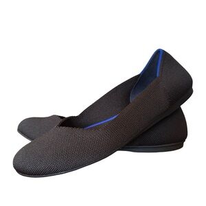 Rothy’s The Flat Round Toe Ballet Flat in Black Size 7.5